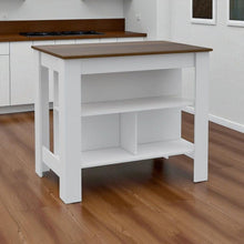 Load image into Gallery viewer, 41" Kitchen Island With Storage - Brown / White
