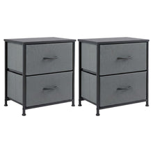 Load image into Gallery viewer, Fabric Metal And Wood Two Drawer Dresser (Set of 2) - Gray / Black
