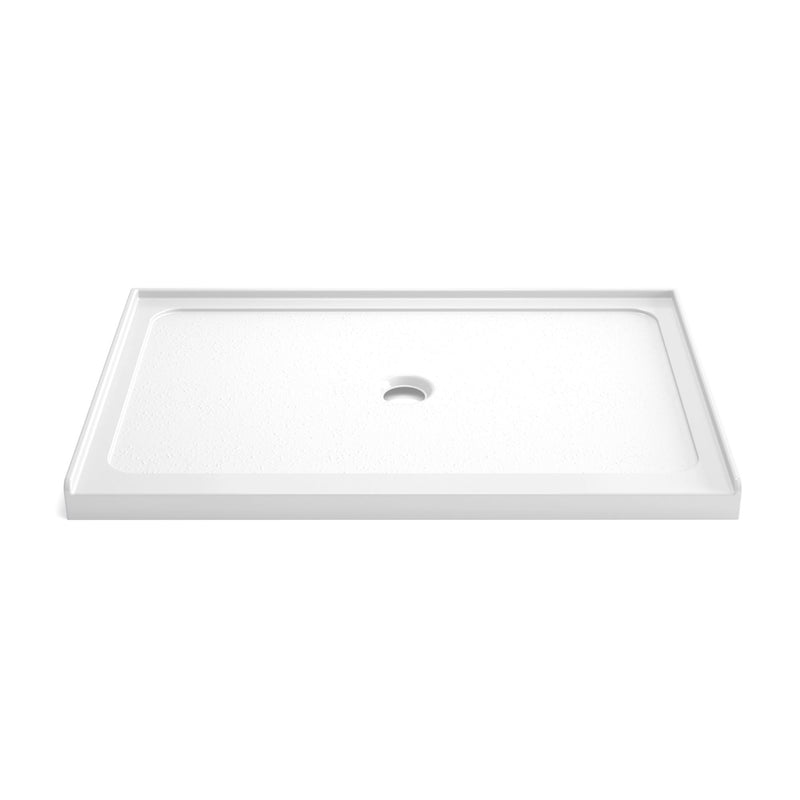 Shower Base, Center Drain With Durable Construction - Gloss White