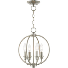Load image into Gallery viewer, 15" Four Light Dimmable Chandelier With Shades - Nickel
