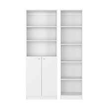 Load image into Gallery viewer, Five Tier Modular Bookcase With Two Doors (Set of 2) (546635) - White
