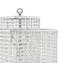 Load image into Gallery viewer, 22" Metal Four Light Square Table Lamp LED With Clear Crystal Novelty Shade - Silver
