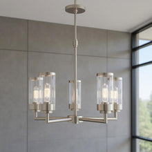 Load image into Gallery viewer, 22'' Five Light Dimmable Chandelier With Shades - Nickel
