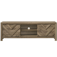 Load image into Gallery viewer, Chevron Patterned Living Room TV Stand - Light Brown
