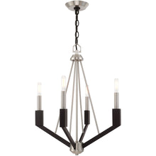 Load image into Gallery viewer, 23" Four Light Dimmable Chandelier With Shades - Nickel
