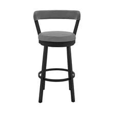 Load image into Gallery viewer, 30" Iron Swivel Bar Height Bar Chair - Gray And Black
