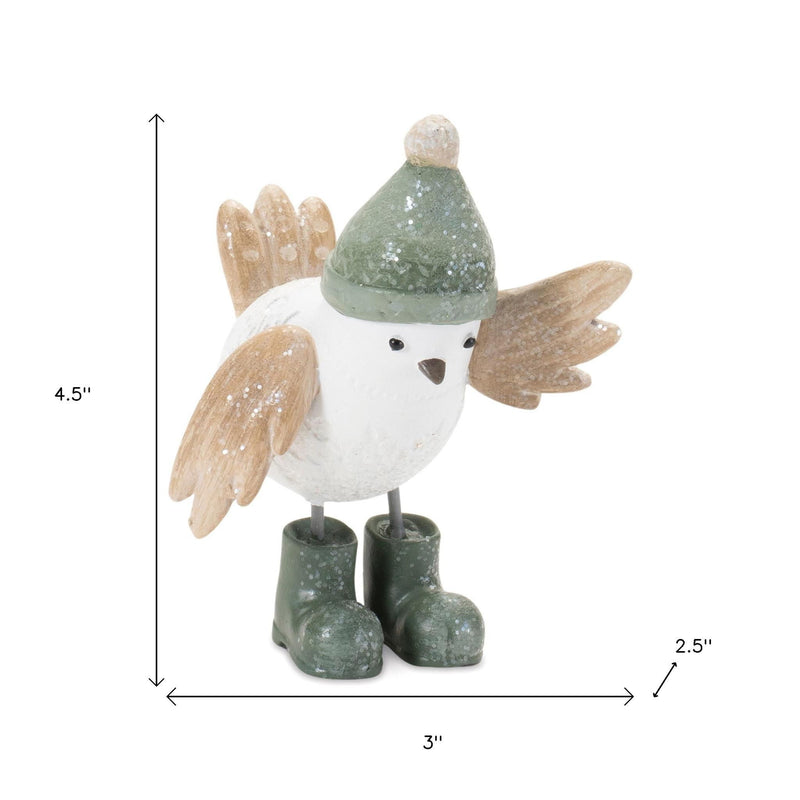 Bird Figurine (Set of 6) - White / Beige