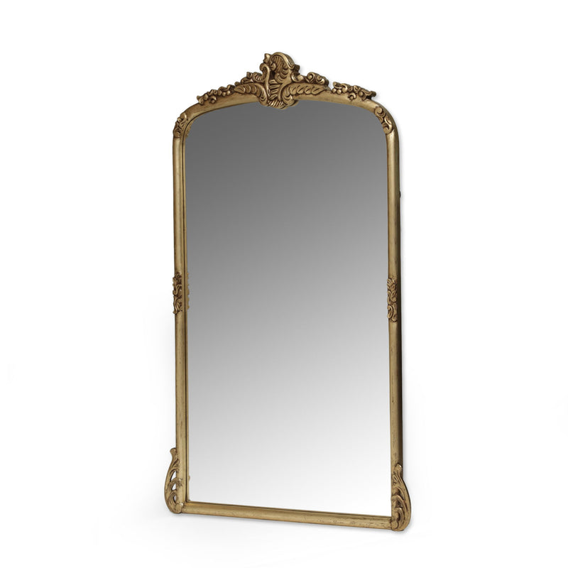 Wood Leaning Framed Standing Mirror - Gold