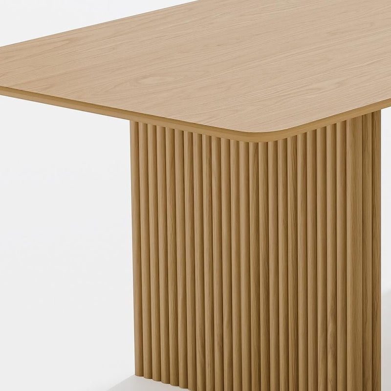 79" Wood Double Pedestal Base Dining Table - Natural