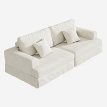 Load image into Gallery viewer, Chenille Modular Stainless Steel Sleeper Sofa With Toss Pillows - White
