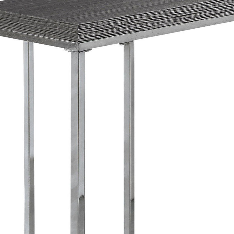 18.25" x 10.25" x 25.25" Particle Board Metal Accent Table - Gray