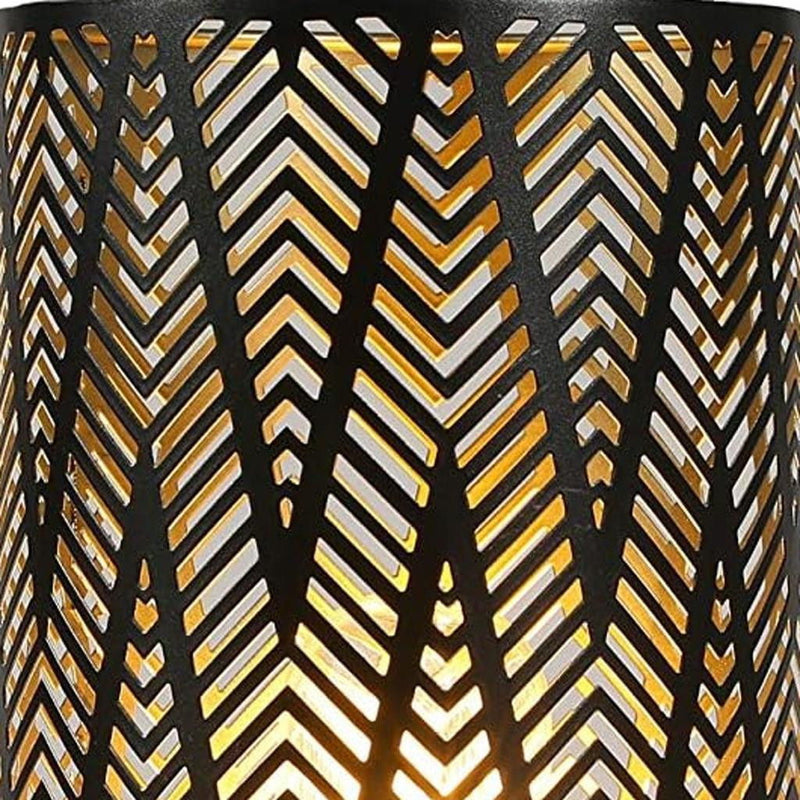 Pierced Desk Lamp With Cylinder Shade - Black