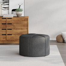 Load image into Gallery viewer, Contemporary Ottoman With Tonal Piping And Button Tuft Design
