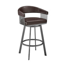 Load image into Gallery viewer, Swivel Low Back Bar Height Bar Chair - Chocolate And Gray
