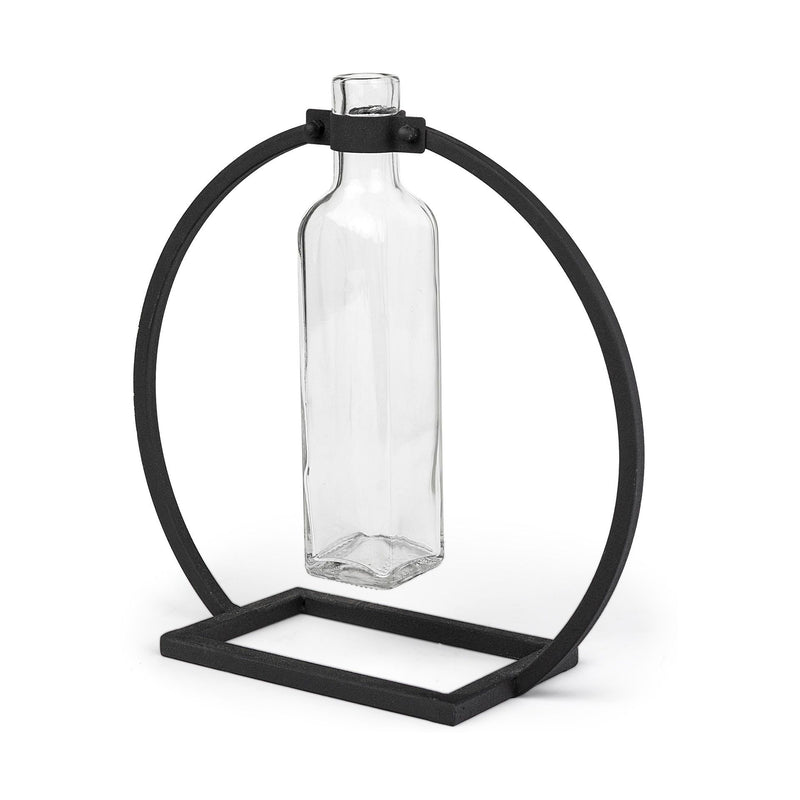 Abstract Cylinder Table Vase (397541) - Black