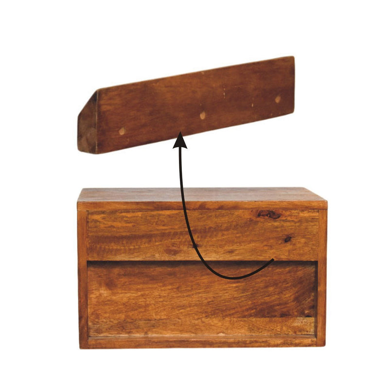 Solid Wood One Drawer Floating Nightstand (731537) - Oak