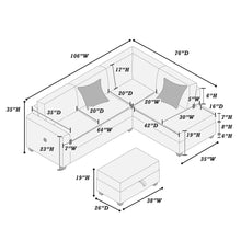 Load image into Gallery viewer, Modern Style Sectional Set With USB Port, Storage Ottoman
