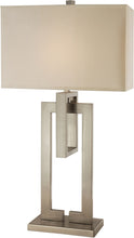 Load image into Gallery viewer, Iron Geometric Table Lamp With Ivory Shade - Nickel
