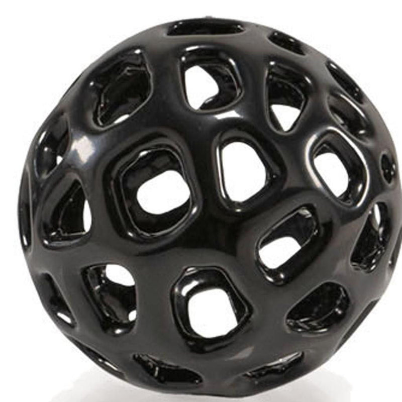Hand Painted Decorative Orbs (Set of 2) - Black