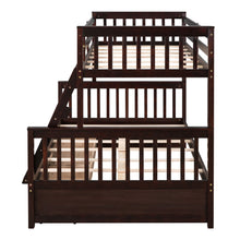 Load image into Gallery viewer, Twin-Over-Full Bunk Bed with Ladders and Two Storage Drawers(Espresso)( old sku:LT000165AAP）
