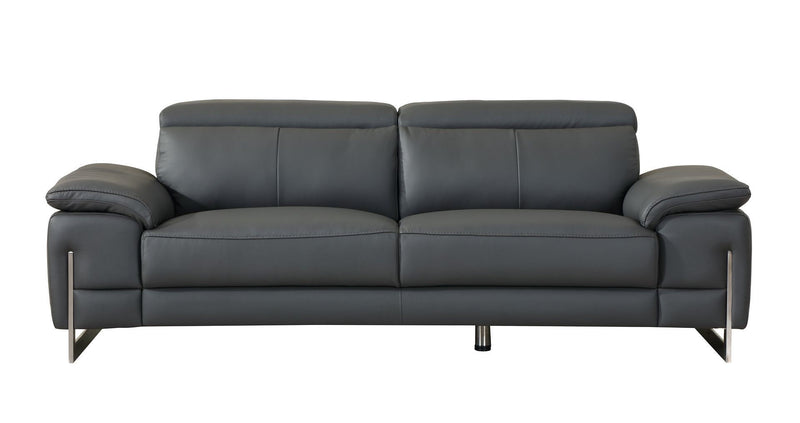 Italian Leather Sofa (720453) - Dark Gray