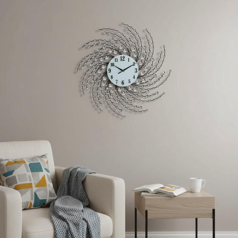 Silent Analog Novelty Wall Clock (626549) - Silver / White