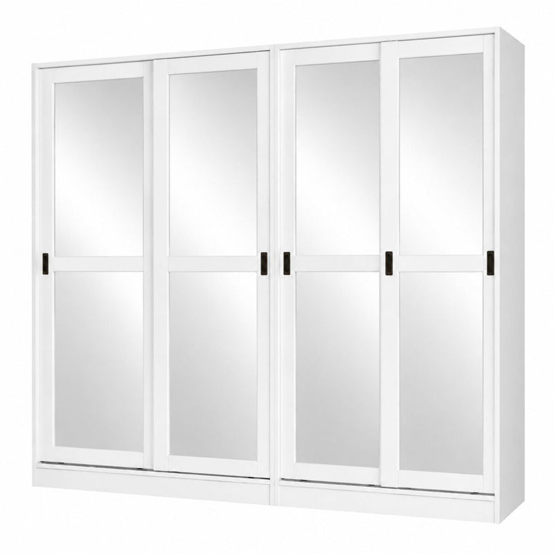 Solid Wood Mirrored Five Door Combo Dresser (765055) - White