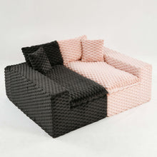 Load image into Gallery viewer, Multifunctional Sofa Pink Black, Fits 4 People

