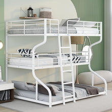 Load image into Gallery viewer, Industrial Triple Bunk Bed With Dual Ladders Frame, Space Saving Design

