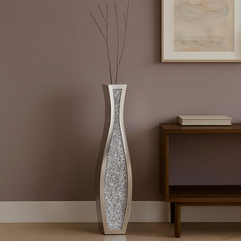 Mirrored Floor Vase - Silver