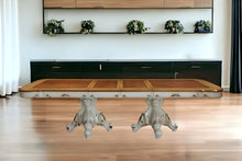 Load image into Gallery viewer, 49" Solid Wood Double Pedestal Base Dining Table - Brown / White
