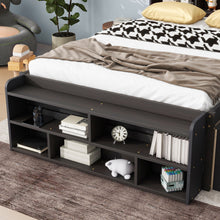 Load image into Gallery viewer, Bed With Bookcase Headboard, Under Bed Storage Drawers And Bed End Storage Case
