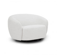 Load image into Gallery viewer, 100% Polyester Solid Color Swivel Barrel Chair - Off White And Black
