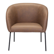 Load image into Gallery viewer, Faux Leather Barrel Chair - Brown And Black

