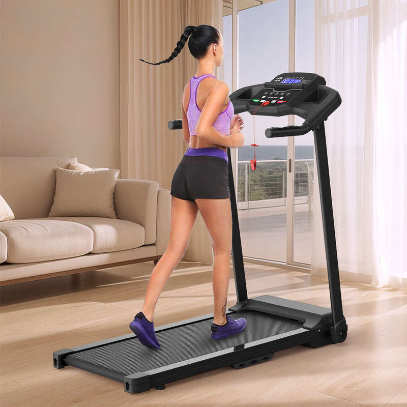 Foldable Treadmill 2.5Hp Electric Running Machine For Home - Black