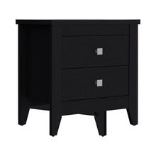 Load image into Gallery viewer, 24" Two Drawer Faux Wood Nightstand - Black
