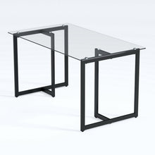 Load image into Gallery viewer, 55" Glass And Metal Dining Table - Clear
