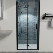 Load image into Gallery viewer, Bi-Fold Semi-Frameless Shower Doors In Matte With Clear Glass
