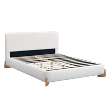 Load image into Gallery viewer, Queen Size Upholstered Bed With Slat Support - White
