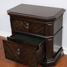 Load image into Gallery viewer, Nightstand With Carved Details, 2 Drawer - Espresso
