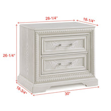 Load image into Gallery viewer, 2 Drawer Storage Nightstand Bedroom Furniture - Antique White
