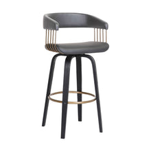 Load image into Gallery viewer, Faux Leather Swivel Counter Height Bar Chair - Gray And Black
