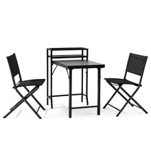 Load image into Gallery viewer, 3PCS Patio Bistro Set, Patio Set of Foldable Patio Table and Chairs,Outdoor Patio Furniture Sets,Black
