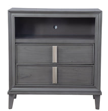 Load image into Gallery viewer, Pine Poplar Solids With Mindy And Veneer Open Shelving TV Stand - Gray
