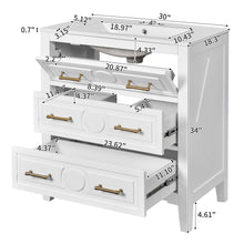 Load image into Gallery viewer, Retro Bathroom Vanity With Sink Combo, Free Standing Single Set With 3 Drawers
