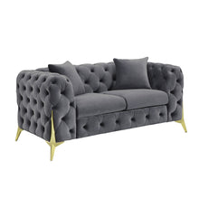 Load image into Gallery viewer, Loveseat With Diamond Button Tufting, Matching Throw Pillows
