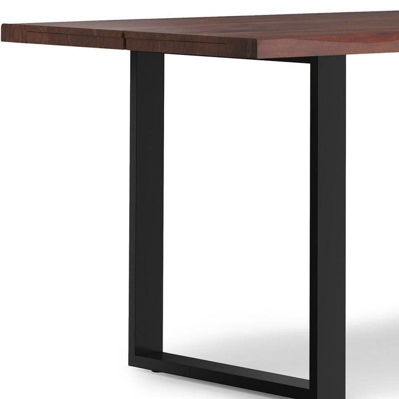 72" Wood Iron Frame Base Dining Table - Walnut / Black