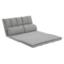 Load image into Gallery viewer, 45" Futon Convertible Sleeper Loveseat And Toss Pillows - Gray
