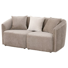 Load image into Gallery viewer, Silvana - Upholstered Rolled Loveseat With Curved Back And Foam Cushions - Beige
