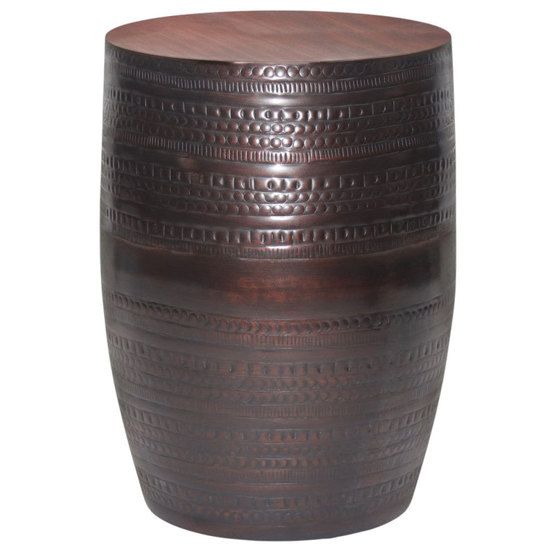 20" Metal Round End Table - Bronze